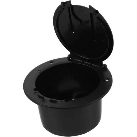 Boîte de gestion des câbles – Couvercle électrique rond noir étanche pour yachts et camping-cars (1/4)