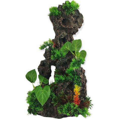 Décoration rocher et plantes 22x16x H 45cm, aquarium. - animallparadise