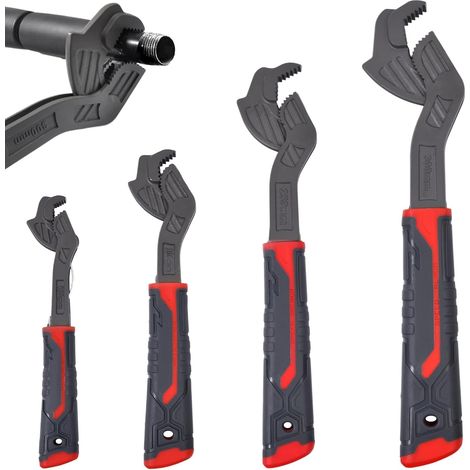 4Pcs clé à réglage automatique multifonctionnelle clé à verrouillage automatique 6" 8" 10" 12" évise de tuyau 3 côtés dents Power Grip pour les tuyaux utilisation largement utilisation (1/4)
