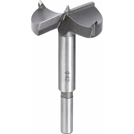Mèches Bois, 42MM Fraise Bois Carbure, L'installation de Portes Sphériques Bois, Tiroirs, Contreplaqué, Vous aide Rapidement pour Faire des Trous Propres à Fond Plat Dans le Bois GrooFoo (1/5)