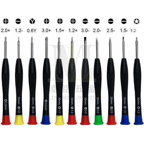 Lot de 11 mini tournevis cruciformes à fente magnétique pour montres, lunettes, bijoux, ordinateurs, ordinateurs portables, appareils électroniques de précision,de (1/4)