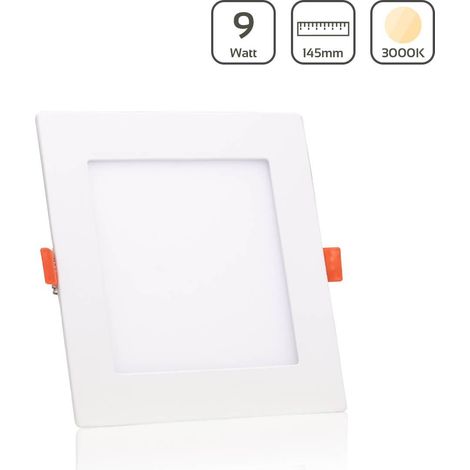 LED Panel Einbaustrahler eckig weiss - Lichtfarbe: Warmweiß 3000K - Ausführung: 9W 145x145mm Ausschnitt 135x135mm (1/5)