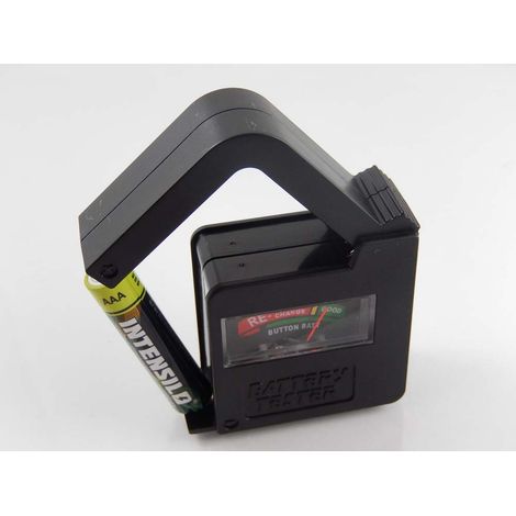 vhbw Probador de batería con pantalla analógica para AAAA, AAA, AA, 9 V - 5,3 x 5,5 x 2,4 cm, negro