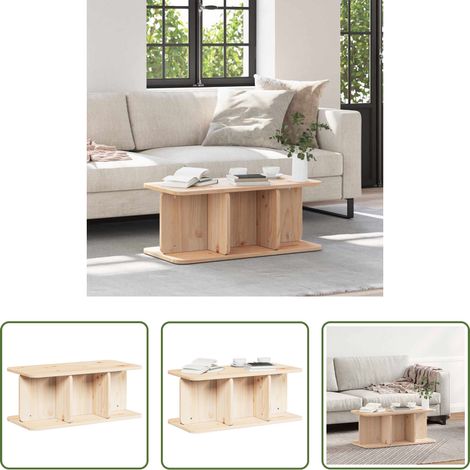 Kiefer Holz - Couchtisch Natur 80 x 39,5 x 33,5 cm Massivholz Kiefer (1/5)