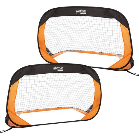 Aktive Porte da Calcio Pieghevoli Nero Arancione (1/5)