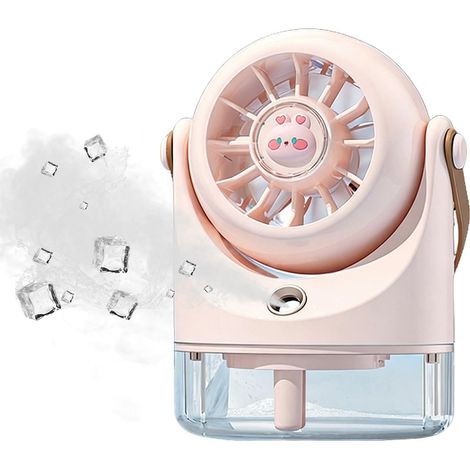 Ventilateur brumisateur portable Mini ventilateur portatif silencieux et rechargeable Ventilateur brumisateur portable – Rose (1/5)
