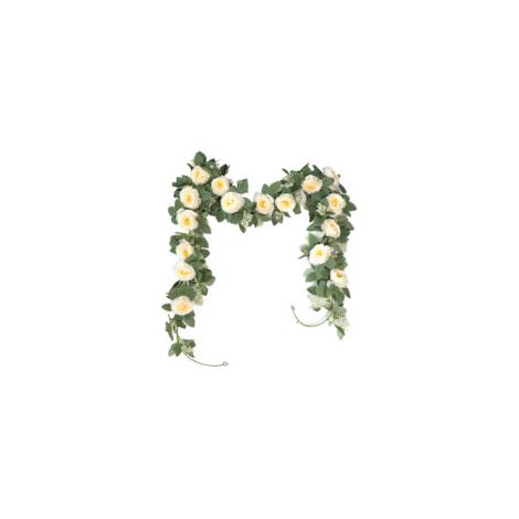 Lot de 2 Rosiers Artificiels Grimpants Champagne, 4,0 mètres - Plantes Artificielles Grimpantes Polyvalentes, Décoration de Jardin, Clôture et Mur en Nuances Dorées et Ivoire (1/5)