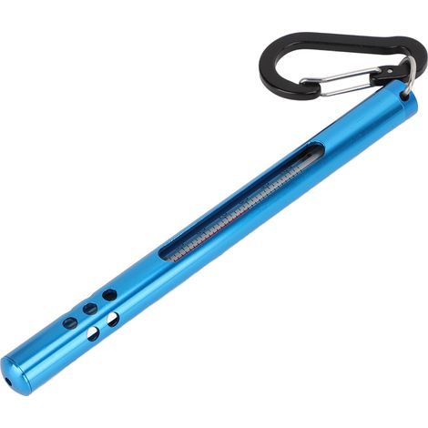 Thermomètre pour la pêche à la mouche, outil de mesure de la température de l'eau en rivière avec mousqueton bleu (1/5)