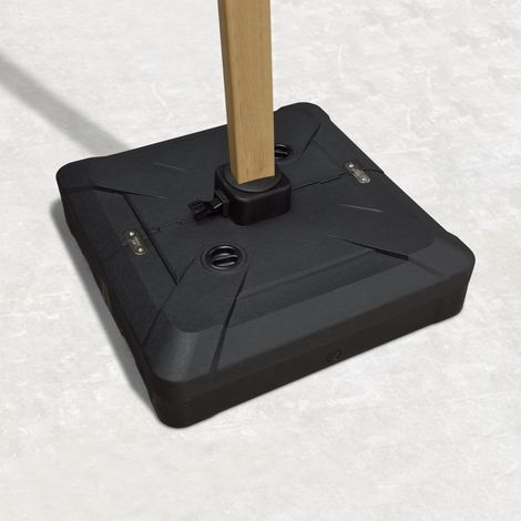 Pied de parasol BSCJL100 - Pour parasol déporté double haut - Grand parasol déporté - Remplissable d'eau ou de sable - Base de poids : 100 kg - Noir (1/5)