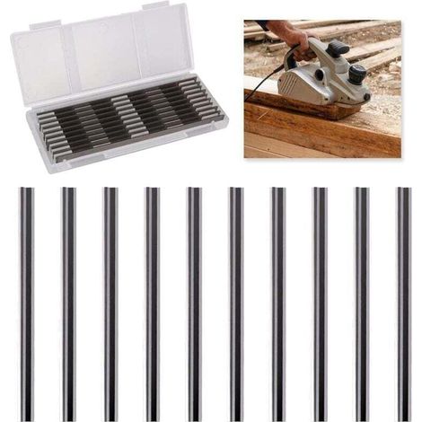 10-teiliges Set elektrischer Hobelmesser, 82-mm-Hobelmesser, kompatibel mit Makita, Bosch, Hitachi, Black & Decker, DeWalt, Trend Elu, ideal für Holzbearbeitung und Heimwerkerprojekte (82 x 5,5 x 1,2