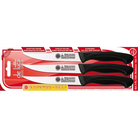 Coltello bistecca inox cm11 m.co pl 3pz - de luca coltellerie