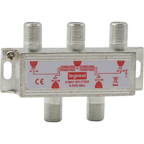 Répartiteur télévision 4 sorties type F 0MHz à 2400MHz LEGRAND 073982 (1/5)