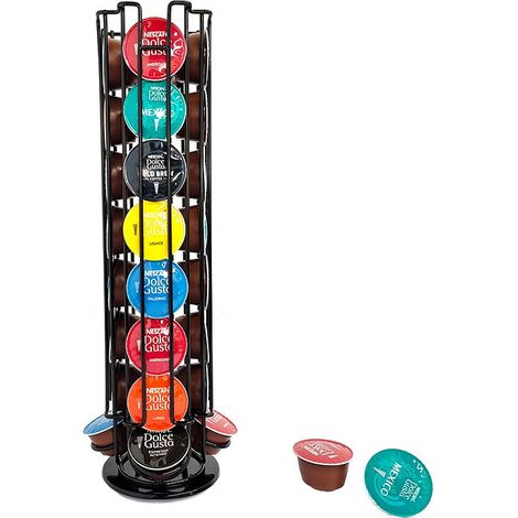 Porte-capsules de café rotatif pour Nespresso (40 capsules), support de rangement en fer Dolcegusto (32 pièces), noir