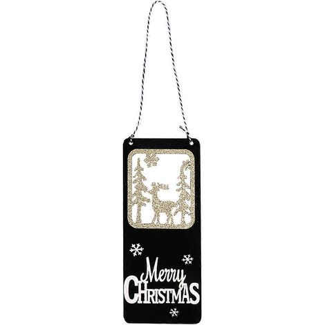 Lettre suspendue en bois pour Noël (verticale)-22X9CM