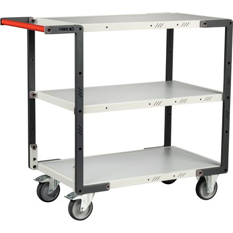 FIMM Tischwagen mit umklappbaren Bügel 3 Etagen Ladefläche 850x495mm Tragkraft 250kg