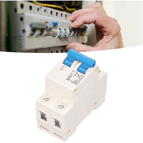 Interruptor miniatura de 2 polos con múltiples protecciones y alta seguridad: 16 A, 220 V con detección de corriente residual. (1/5)