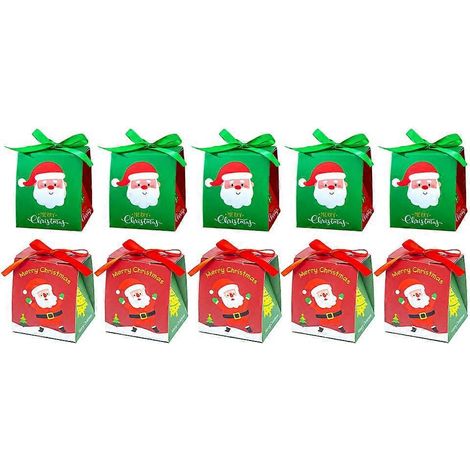 10 Stück hübsche Süßigkeitenbehälter mit Cartoon-Motiven, Geschenkverpackungsboxen, Weihnachtsboxen-9X8X7CM (1/3)