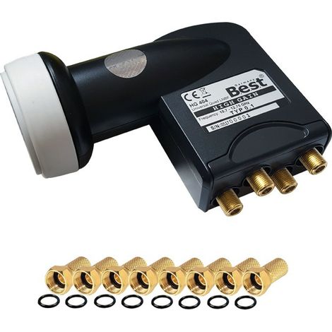 BEST GERMANY HG404 LNB Quad 0,1dB Full HD Compatible 4K Canal+ Astra TNTSAT Fransat + 8 FICHES F