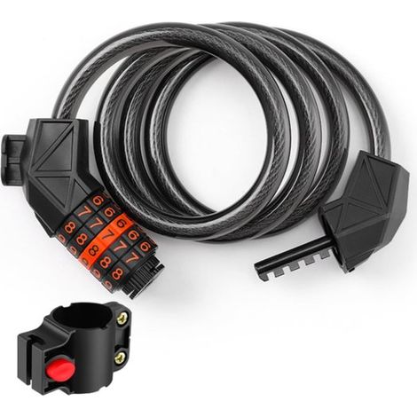 Kombinations-Fahrradschloss – 120 cm – Diebstahlsichere Kette – Diebstahlsicheres Kabel – Fester Verriegelungshaken – Fahrradzubehör – Erhöhter Diebstahlschutz