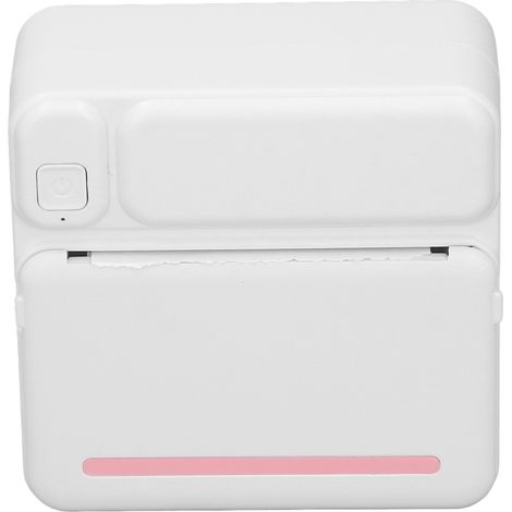 Mini imprimante thermique HD, résolution 200 dpi, sans encre, rechargeable, portable et de poche, avec 1 rouleau de papier blanc ou rose. (1/5)