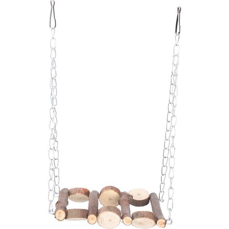 Balançoire Bois pour Oiseaux Perchoir pour Perroquet Support Cage Jouet Bois Plateforme Oiseau (1/5)