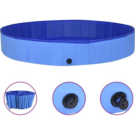 vidaXL Piscina para perros plegable PVC azul 300x40 cm (1/5)