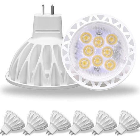 Lot de 6 ampoules LED MR16, ampoules de paysage équivalentes à 50 W, 4000K blanc neutre 5 W GU5.3 MR16 12V, angle de faisceau de 38 degrés pour paysage, encastré, éclairage sur rail [Classe énergétiqu (1/5)