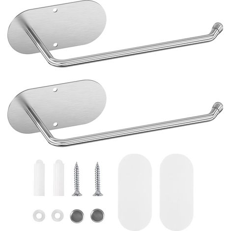2 range-couvercles - Autocollants et perçables - Base ovale en acier inoxydable
