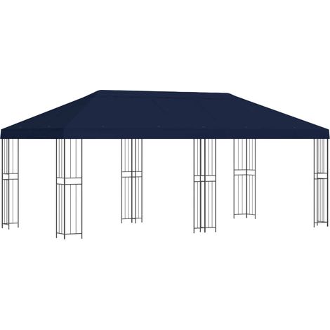 Gazebo con paredes laterales 6 x 3 m Azul Poliéster y Acero 190 vidaXL (1/5)