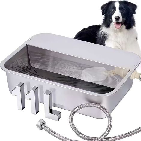 Abreuvoir Automatique pour Chiens, Distributeur ExtéRieur en Acier Inoxydable de 11 litres 39.5x11.8x4cm (1/5)