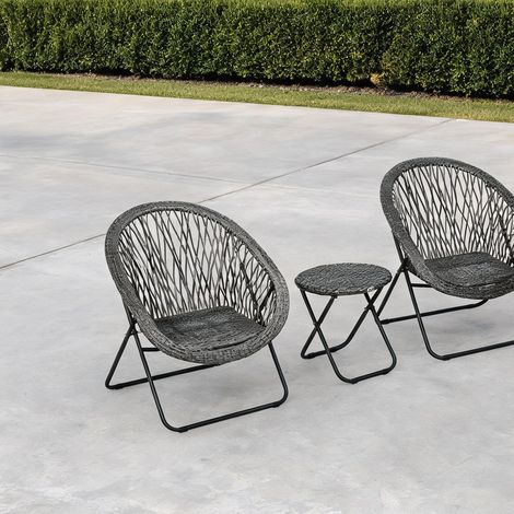 Mobilier de jardin en rotin en acier PE Rattan 76 x 77 x 78 cm (1/5)