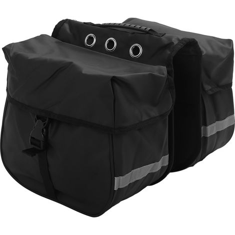 Sacoche arrière vélo 25L imperméable en toile Oxford, sac de selle noir pour rangement, adapté aux vélos de montagne et de route. (1/5)