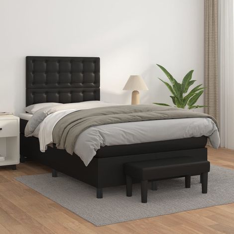 Sommier tapissier avec matelas Sommier pour Adulte et Enfant Lit adulte Noir 120x200 cm Similicuir XEJZT280935 (1/5)