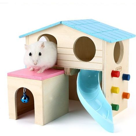 Blue Dream (blau) Holzhaus für Hamster, Kleintiere usw.