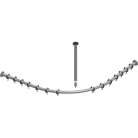 Juego de barra para cortina de ducha PLAN para ducha cuadrante 900 x 900 mm aluminio plata / anodizado KEUCO