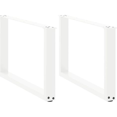 Couchtischbeine U-Form 2 Stk. Weiß 70x(42-43) cm Stahl