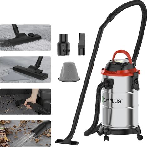 Aspiradora para sólidos y líquidos, capacidad de 18 L, voltaje de 220-240 V, potencia de succión de 19 kPa, cable de aproximadamente 5 m de longitud, capacidad de recogida de polvo superior a 2 L. (1/5)