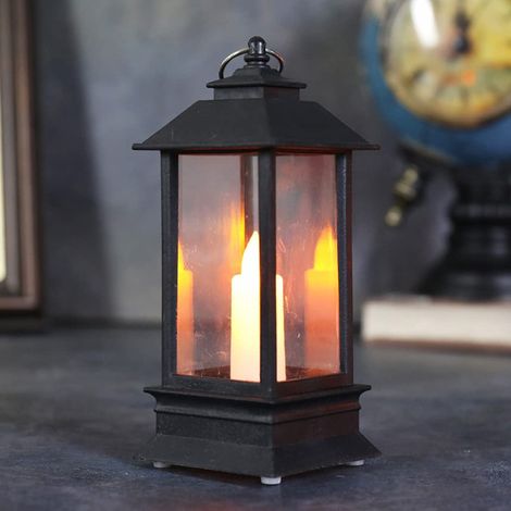 [NUNCA USADO] Lámpara portátil retro con llama pequeña, bonita campanilla de viento, luz nocturna pequeña para el hogar, dormitorio, fiesta, camping, decoración, color blanco. (1/5)