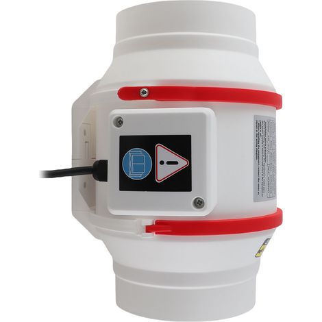 Ventilateur de conduit 150 mm extracteur en ligne booster ABS rond 2220-2600 tr/min IPX2 anti-humidité pour aération (1/5)