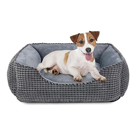 Panier pour Chien, Lit Chien Moyen Taille Lavable, 63x53x20cm  Doux Anti-dérapant, Lavable en Machine (1/5)