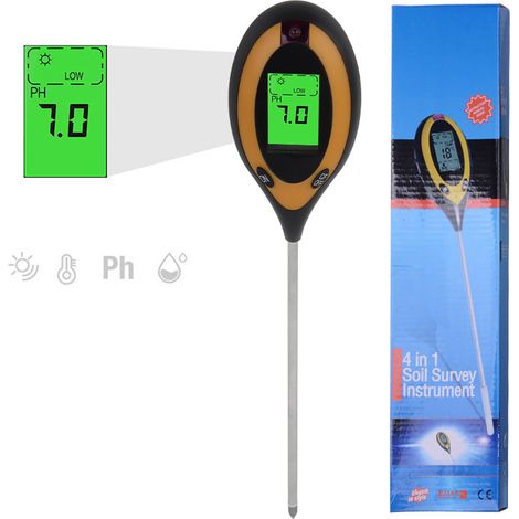 Testeur de sol pH-mètre Humidité Lumière Température Capteur Affichage LED pour Jardin (1/5)