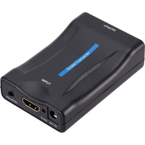 Adaptateur de convertisseur Compatible HDMI vers péritel Convertisseur vidéo Convertisseur de Signal Plug-and-Play sans Lecteur A393 (1/4)
