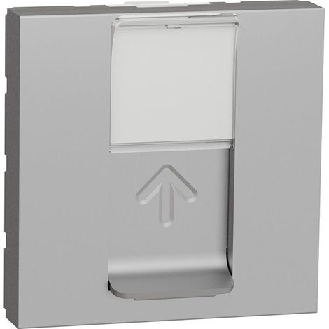 Prise RJ45 catégorie 5e large Schneider Serie New Unica Aluminium (1/3)