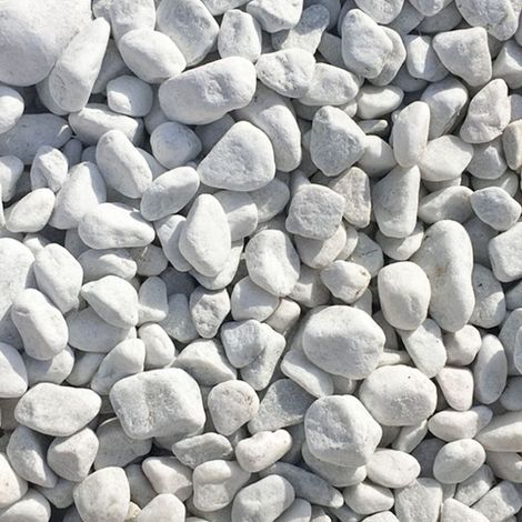 PACK 300kg Galet de Marbre Blanc de Carrare Ø 15/25 mm (12 Sacs x 25kg) - Livraison STANDARD (1/5)