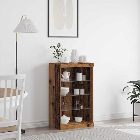 LED-Sideboard Altholz 60,5 x 37 x 100 cm Holzwerkstoff