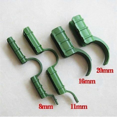 Lot de 20 pinces de fixation pour serre, clips pour tubes de structure de serre, clips pour film de serre, pinces pour serre, clips pour filet d'ombrage, 11 mm (1/4)