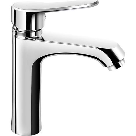Grifo de lavabo de cobre, agua fría y caliente, lavabo de baño doméstico, mueble de baño, grifo simple (1/5)