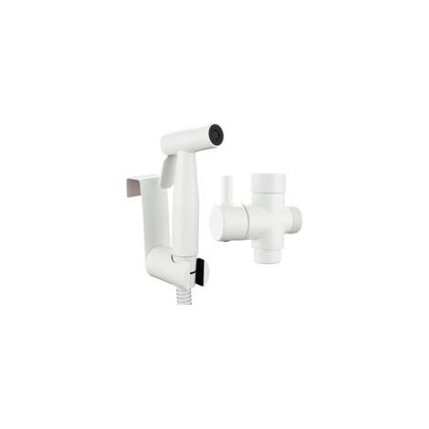 Bidet-Sprühset aus Edelstahl, Komplettes Hygiene-Set mit 1,5 m Schlauch, Weiß ZVD - Crezuo (1/4)