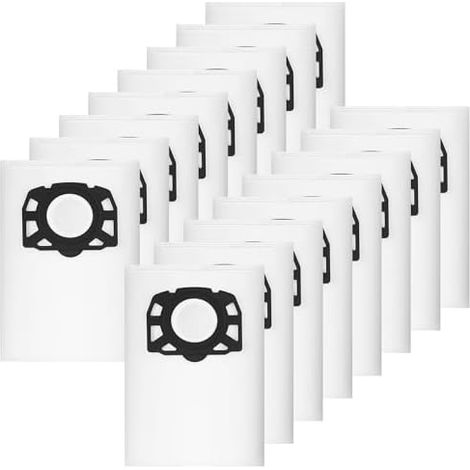 16 Pièces Sacs AspirateurPour WD4 WD5 WD6 WD5 P WD6 P MV4 MV5 MV6, Sacs Filtrants en Non-Tissé 487,Sacs Filtrants pour Aspirateur Humide et Sec (KFI 487) (1/5)