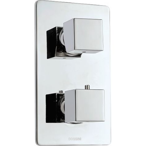 Miscelatore doccia termostatico cromo 2/3/4/5 vie - Bossini Cube - Con parte interna incasso